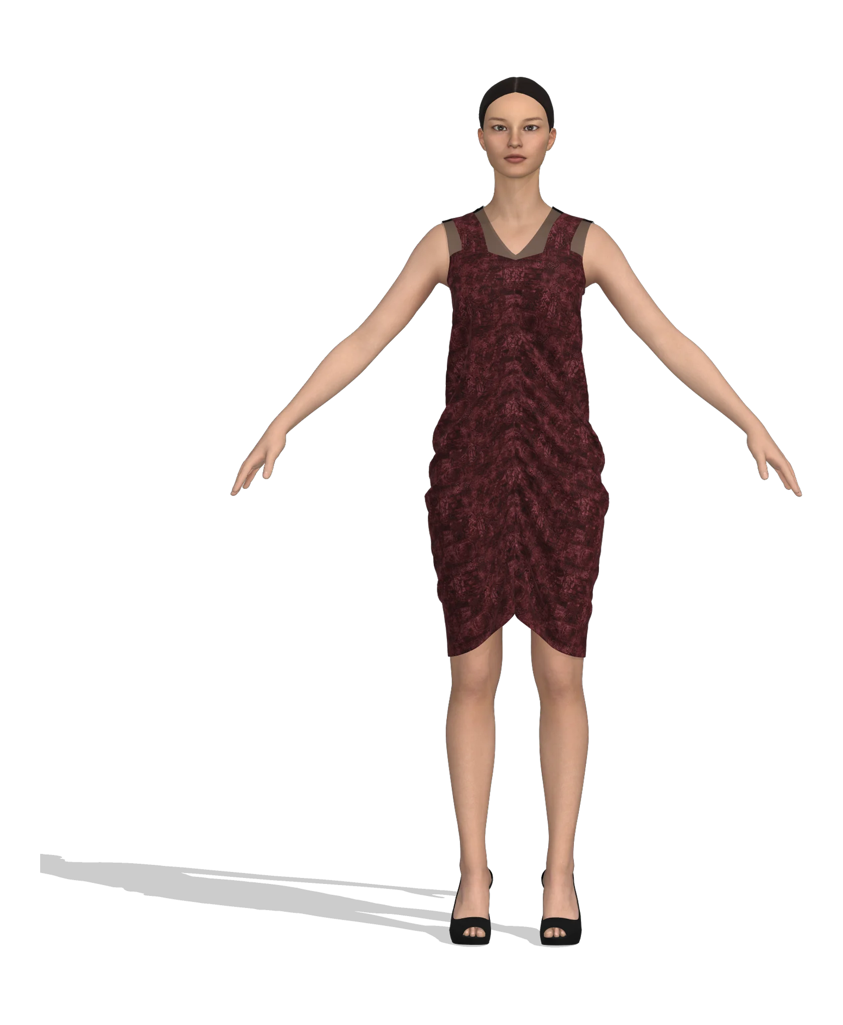KDscion p195 sleeveless shirring dress